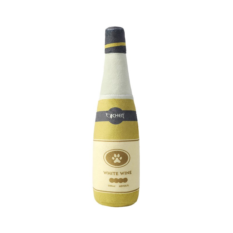 Dog Champagne Bottle Bite-resistant Plush Toy (Option: Yellow-70g)