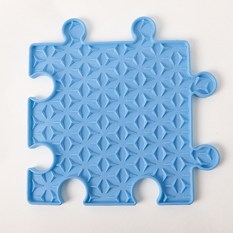 Dog Silica Gel Sucker Lick Mat (Option: Blue-Splicing)