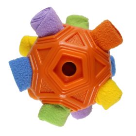 Dog Hollow-out Bite-resistant Smell Ball (Option: Orange Body-Rainbow)