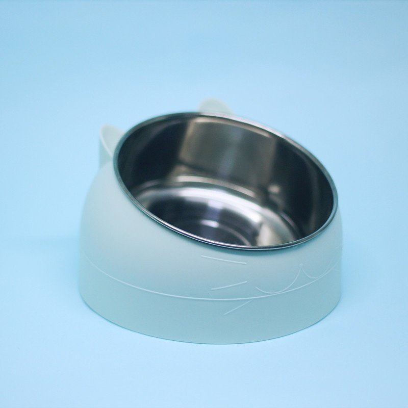 Stainless Steel Dog Bowl with Cervical Protection (Option: Matcha Green-400ml)