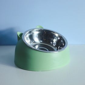 Stainless Steel Dog Bowl with Cervical Protection (Option: Nordic Green-200ml)