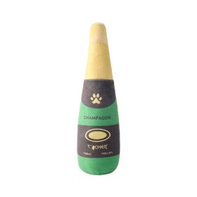Dog Champagne Bottle Bite-resistant Plush Toy (Option: Green-70g)