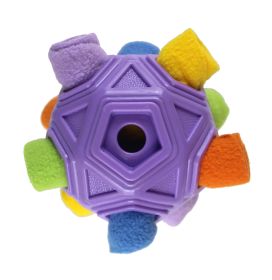Dog Hollow-out Bite-resistant Smell Ball (Option: Purple-Rainbow)