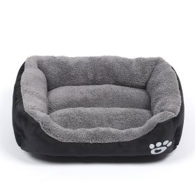 Four Seasons Universal Winter Fleece-lined Dog Bed (Option: Black-S)