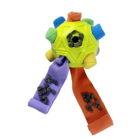 Dog Hollow-out Bite-resistant Smell Ball (Option: Yellow Body-Rainbow)