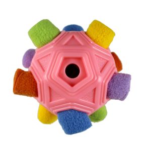 Dog Hollow-out Bite-resistant Smell Ball (Option: Pink-Rainbow)