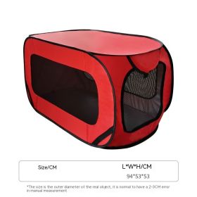 Dog Portable Car Cage (Option: Red-94x53x53cm)