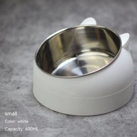 Stainless Steel Dog Bowl with Cervical Protection (Option: white-400ml)