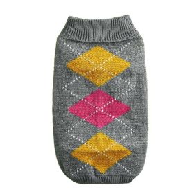 Two-Legged Knit Sweater for Dogs (Type: GraycheckL)