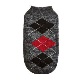 Two-Legged Knit Sweater for Dogs (Type: DarkgraycheckS)