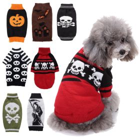 Halloween Dog Knit Sweater (Type: Green skullM)