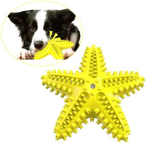 Natural Rubber Starfish-Shaped Dog Toy (Color: Yellow)