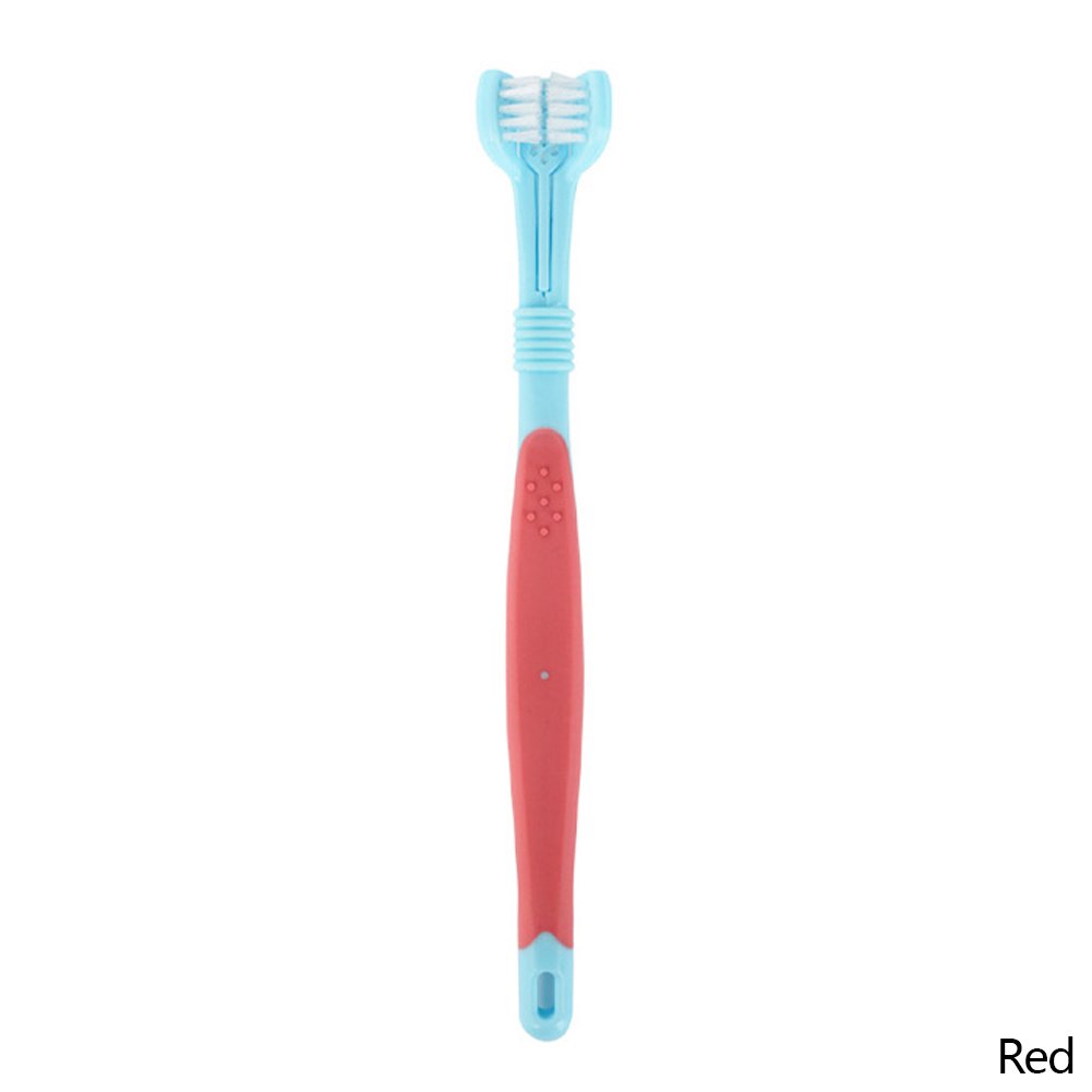 Three Sided Pet Toothbrush Three-Head Multi-angle Toothbrush Cleaning Dog Cat Brush Bad Breath Teeth Care Tool (Color: B04)