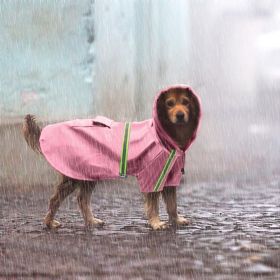 Lightweight Reflective Dog Raincoat With Hood (Color: Pink)
