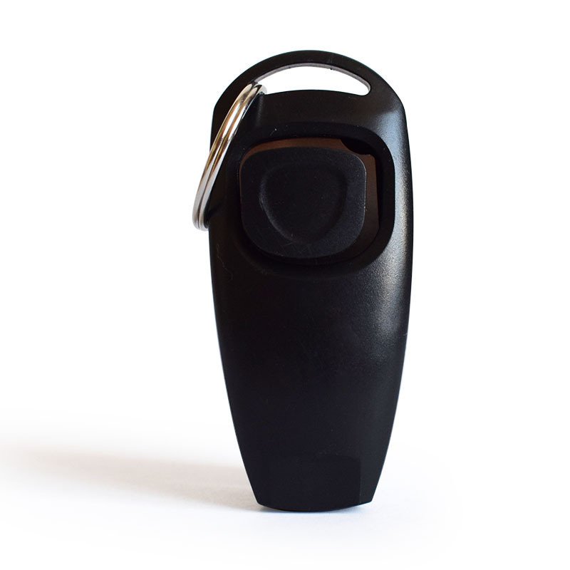 Dog Training Whistle Clicker Key Chain (Color: Black)