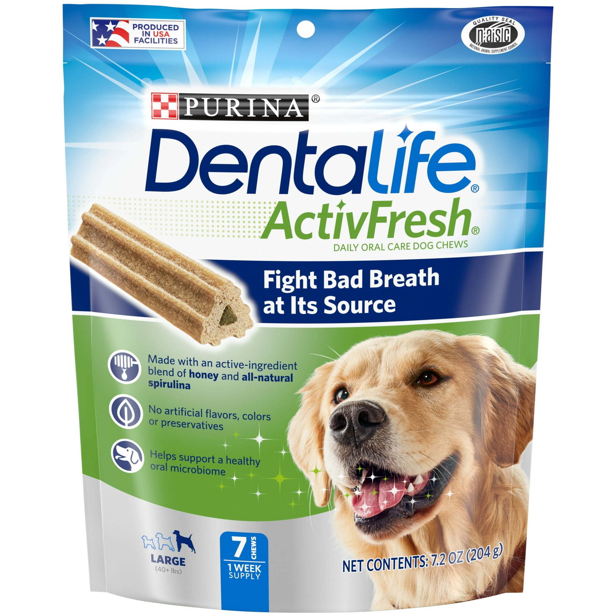 Purina DentaLife Honey & Spirulina Chunks Variety Pack for Dogs, 22.5 oz Pouches (size: 7count pouch)