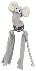 Pet Life 'Tennis Pawl' Rope Squeaker & Crinkle Dog Toy (Color: Grey)