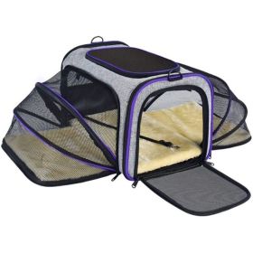 Airline Approved Expandable Dog Travel Bag (Color: As pic show, Type: Pet Travel Bag)