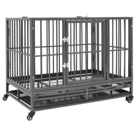Dog Cage with Wheels Steel (size: 36.2"x24.4"x29.9")