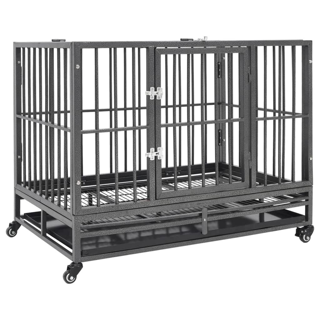Dog Cage with Wheels Steel (size: 40.2"x28.3"x33.5")