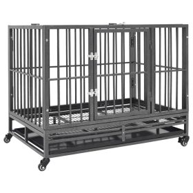 Dog Cage with Wheels Steel (size: 40.2"x28.3"x33.5")
