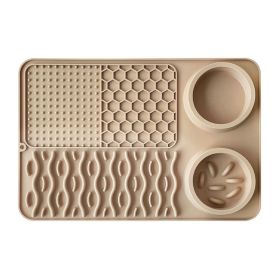 Dog Multi-functional Silicone Non-Slip Plate (Option: Single Mat-Khaki)