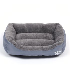 Four Seasons Universal Winter Fleece-lined Dog Bed (Option: Gray-S)