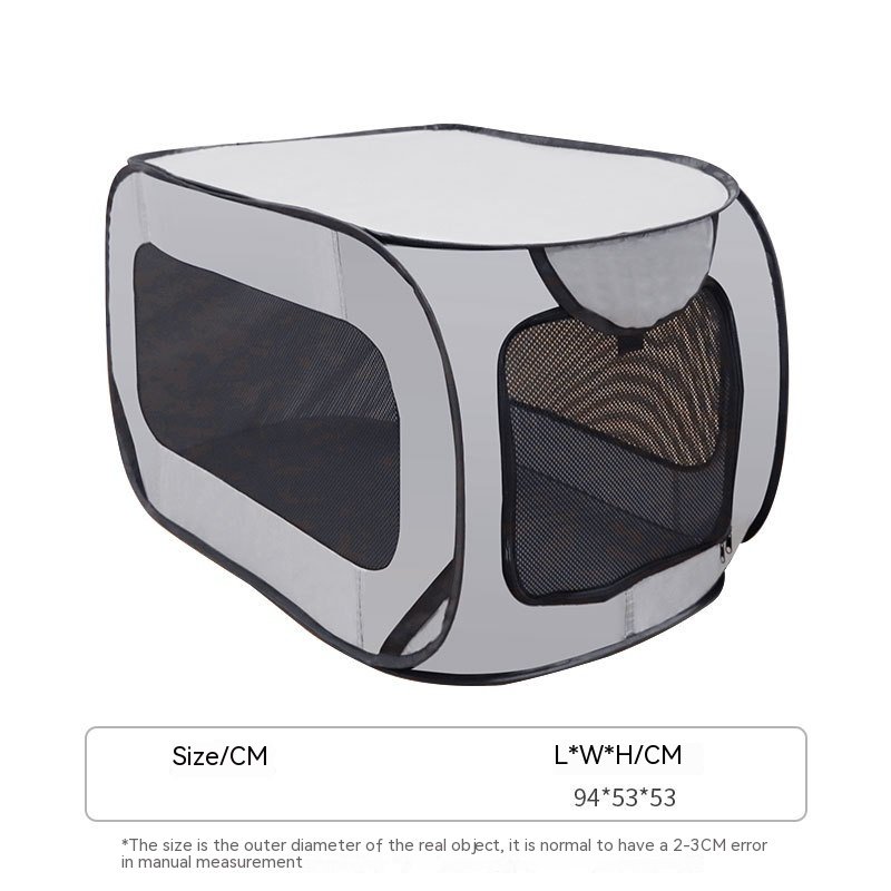 Dog Portable Car Cage (Option: Gray-94x53x53cm)