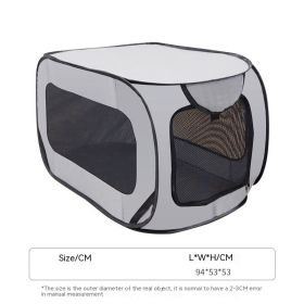 Dog Portable Car Cage (Option: Gray-94x53x53cm)