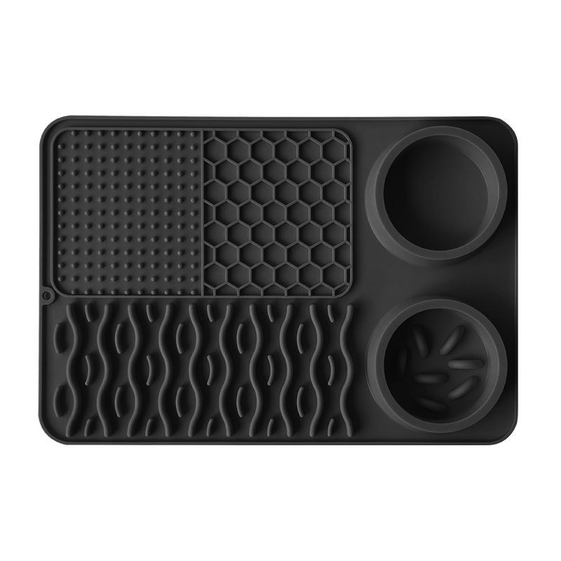 Dog Multi-functional Silicone Non-Slip Plate (Option: Single Mat-Black)