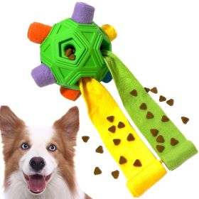 Dog Hollow-out Bite-resistant Smell Ball (Option: Green Body-Rainbow)