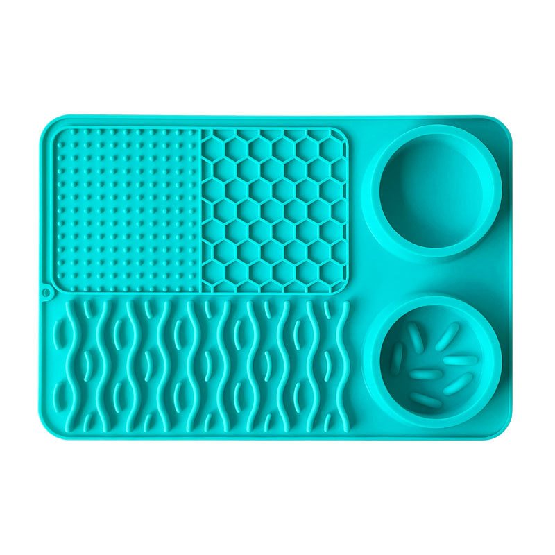 Dog Multi-functional Silicone Non-Slip Plate (Option: Single Mat-Blue)