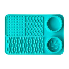 Dog Multi-functional Silicone Non-Slip Plate (Option: Single Mat-Blue)
