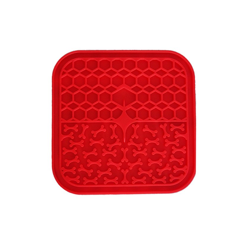 Silicone Dog Licking Pad (Color: Red)