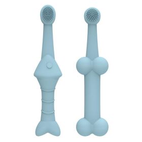 Silicone  Dog Toothbrush (Option: Blue-Fish shaped toothbrush set)