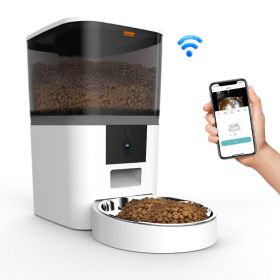 Video Camera With Adjustable Performance Dog Feeder (Option: White 4L-Black Transparent Barrel)
