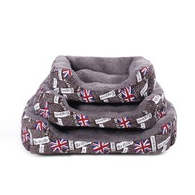 Four Seasons Universal Winter Fleece-lined Dog Bed (Option: Beige Brown-M)