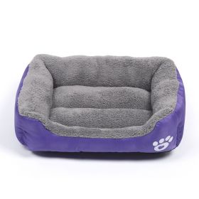Four Seasons Universal Winter Fleece-lined Dog Bed (Option: Purple-L)