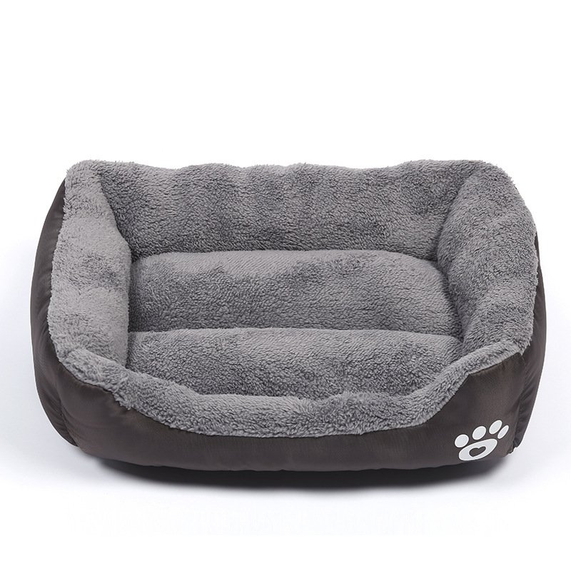 Four Seasons Universal Winter Fleece-lined Dog Bed (Option: Brown-M)