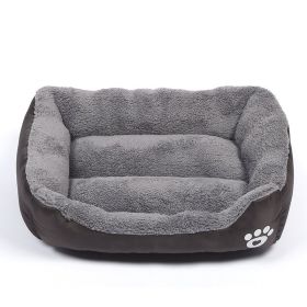 Four Seasons Universal Winter Fleece-lined Dog Bed (Option: Brown-M)