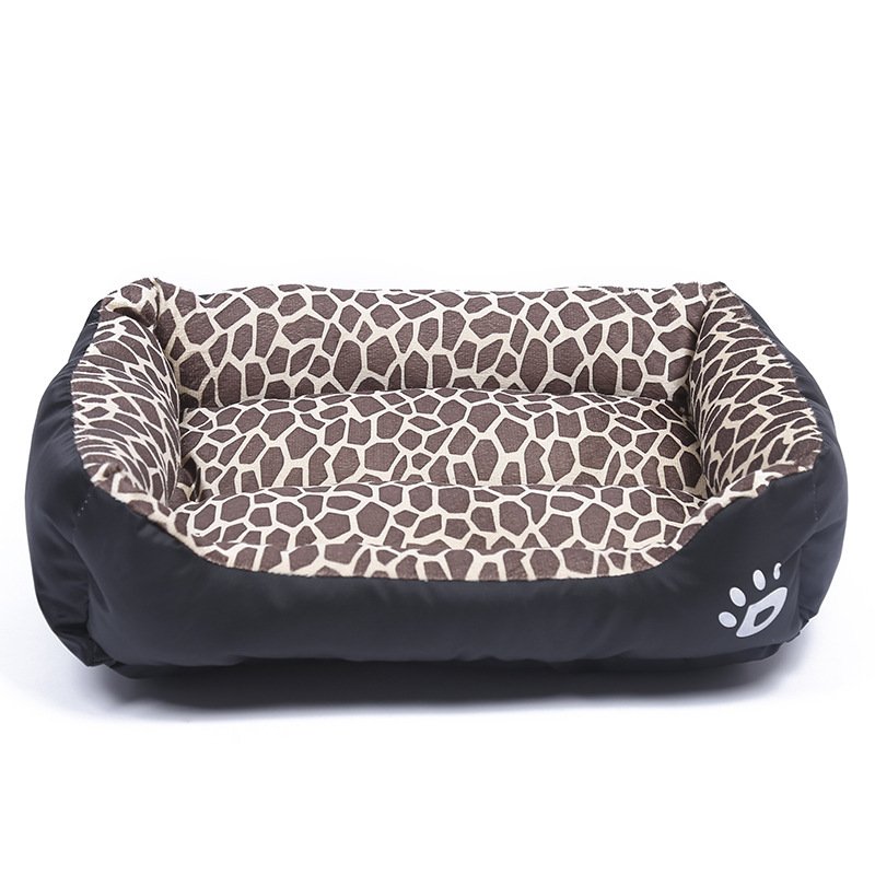 Four Seasons Universal Winter Fleece-lined Dog Bed (Option: Leopard Print-M)