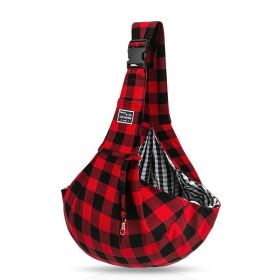 Plaid Shoulder Dog Shoulder Bag (Option: Red And Black)