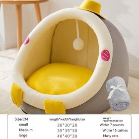 Four Seasons  Removable And Washable Kennel (Option: Hooded Penguin With Blanket-M)
