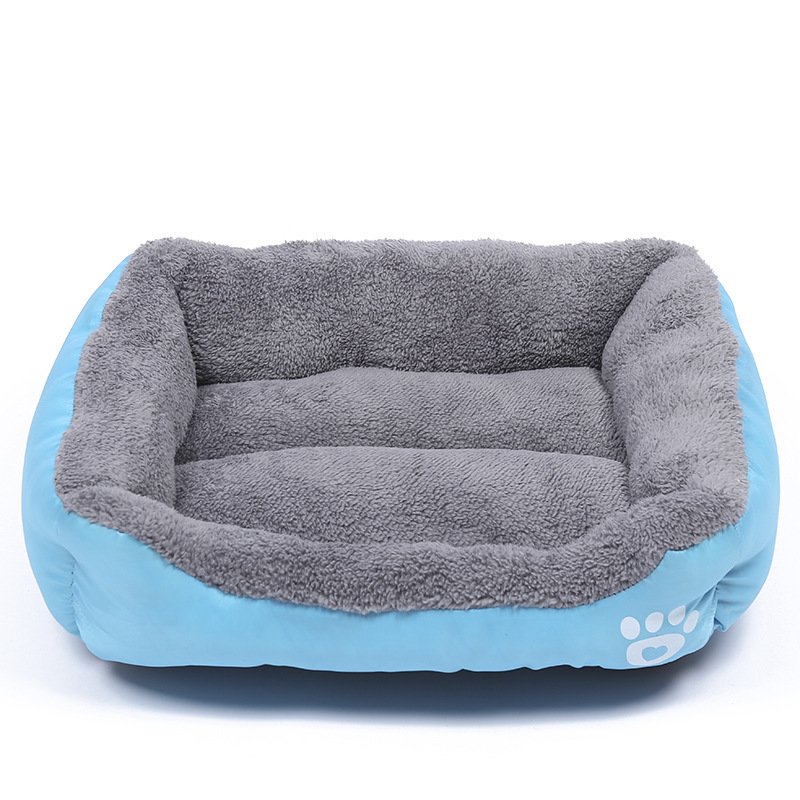 Four Seasons Universal Winter Fleece-lined Dog Bed (Option: Sky Blue-XL)