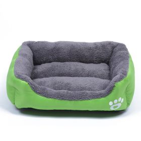 Four Seasons Universal Winter Fleece-lined Dog Bed (Option: Green-S)