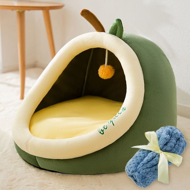 Four Seasons  Removable And Washable Kennel (Option: Avocado With Blanket-L)