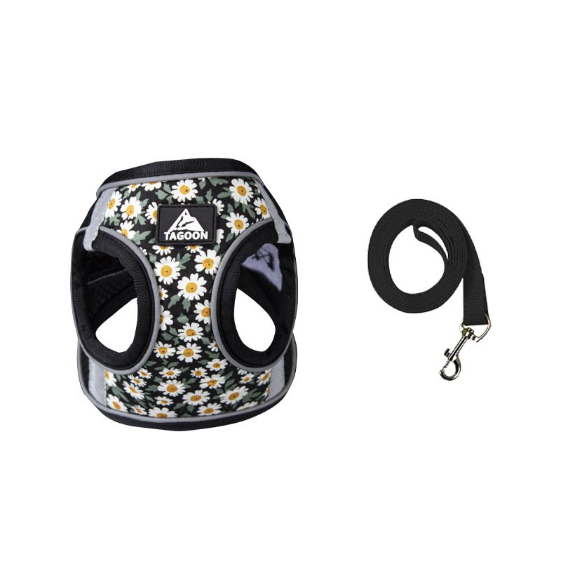 Dog Harness With Leash (Option: Black-XL)
