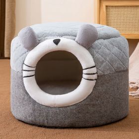 Four Seasons  Removable And Washable Kennel (Option: Gray Totoro-L)