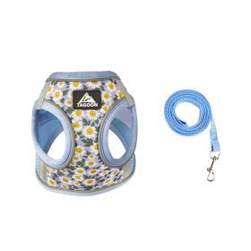 Dog Harness With Leash (Option: Sky Blue-XL)