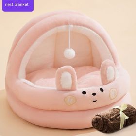 Four Seasons  Removable And Washable Kennel (Option: Pink Bunny With Blanket-L)